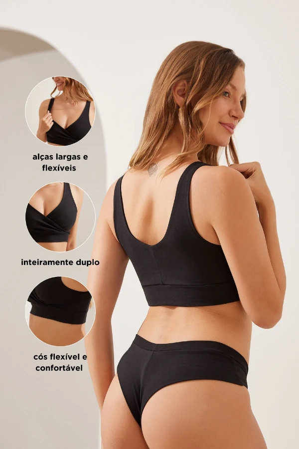 TOP AMAMENTAÇÃO DE DORMIR PRETO - Imagem 2