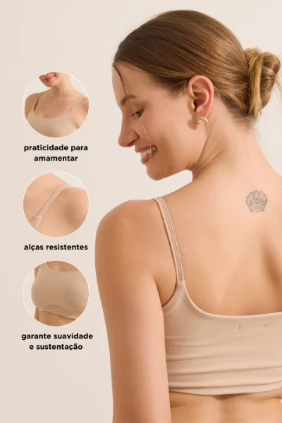 TOP AMAMENTAÇÃO DE ALGODÃO CONFORTO MÁXIMO CHOCOLATE - Imagem 2