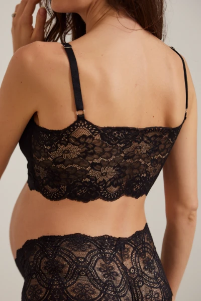 TOP GESTANTE SUPER LEVE DE RENDA PRETO - Imagem 2