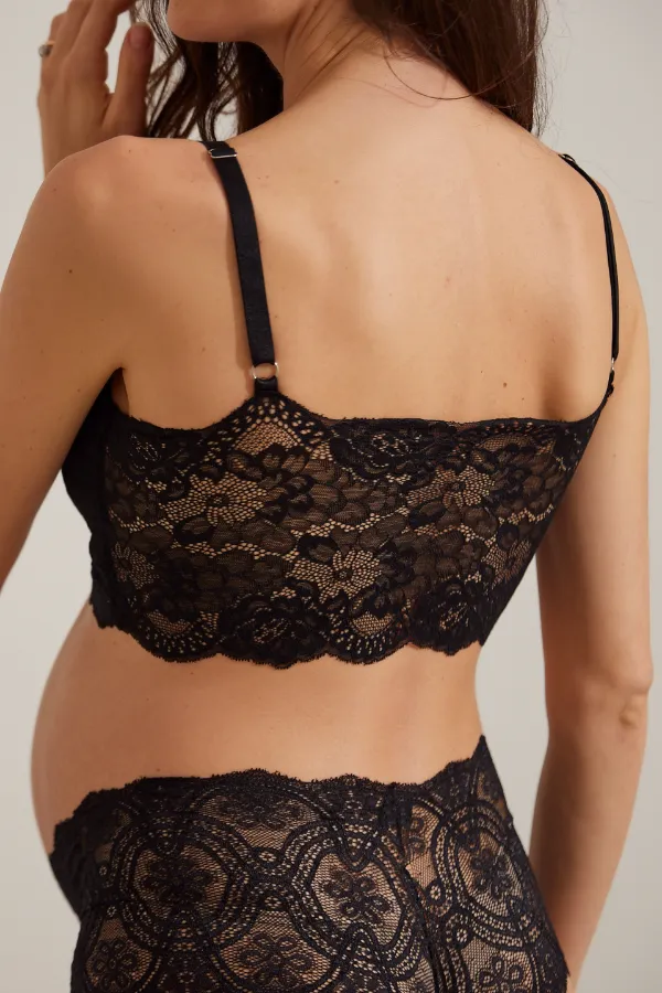 TOP GESTANTE SUPER LEVE DE RENDA PRETO - Imagem 2