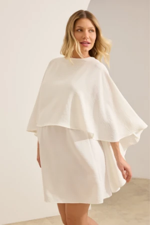 VESTIDO CAPA GESTANTE E AMAMENTAÇÃO OFF WHITE - Imagem 1