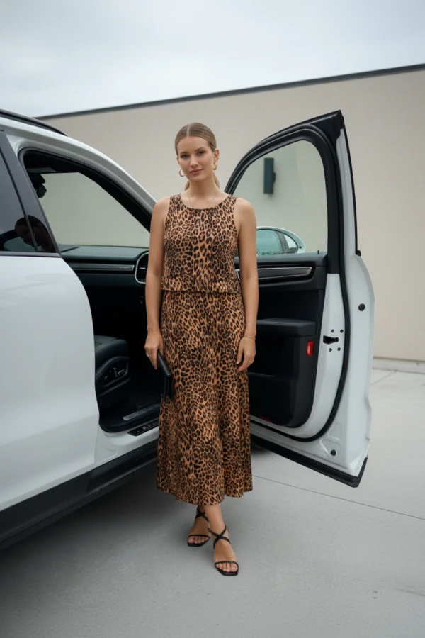 VESTIDO CORINGÃO REGATA PARA AMAMENTAR ANIMAL PRINT - Imagem 2