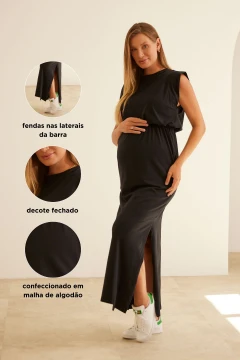 VESTIDO GESTANTE E AMAMENTAÇÃO BÁSICO PERFEITO COTTON PREMIUM