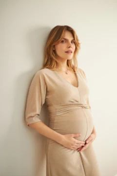 VESTIDO GESTANTE LUREX MIDI
